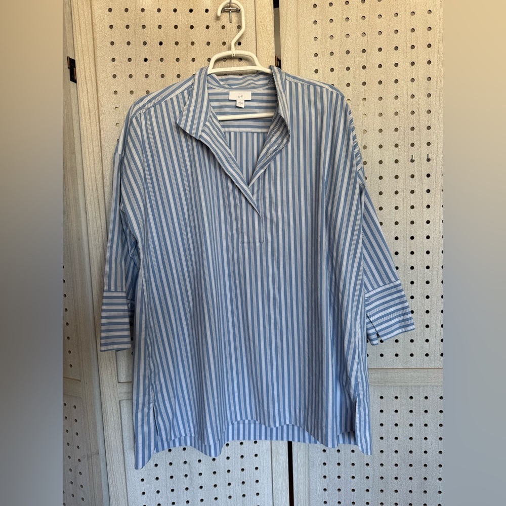 J. Jill Blue and White Striped Top